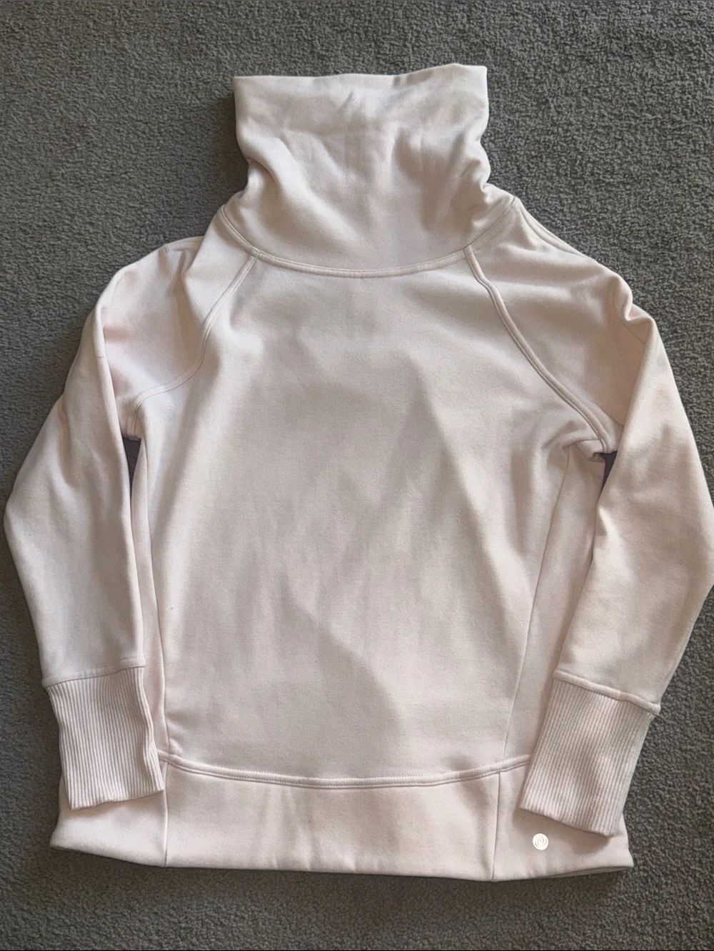 Apana Pale Blush Pink Cowl Neck Fledce Sweatshirt!